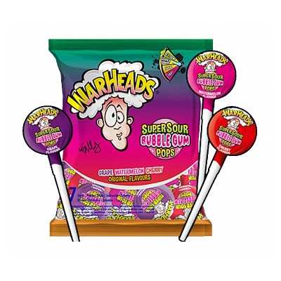 Warheads - Super Sour Bubble Gum Pops (105g)