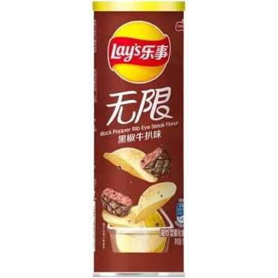 Lay's - Stax Potato Chips Unlimited Black Pepper Rib Eye Steak (90g)