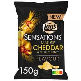 Lay's - Sensations Mature Cheddar & Chilli Chutney Chips (150g)