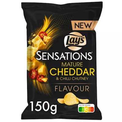 Lay's - Sensations Mature Cheddar & Chilli Chutney Chips (150g)